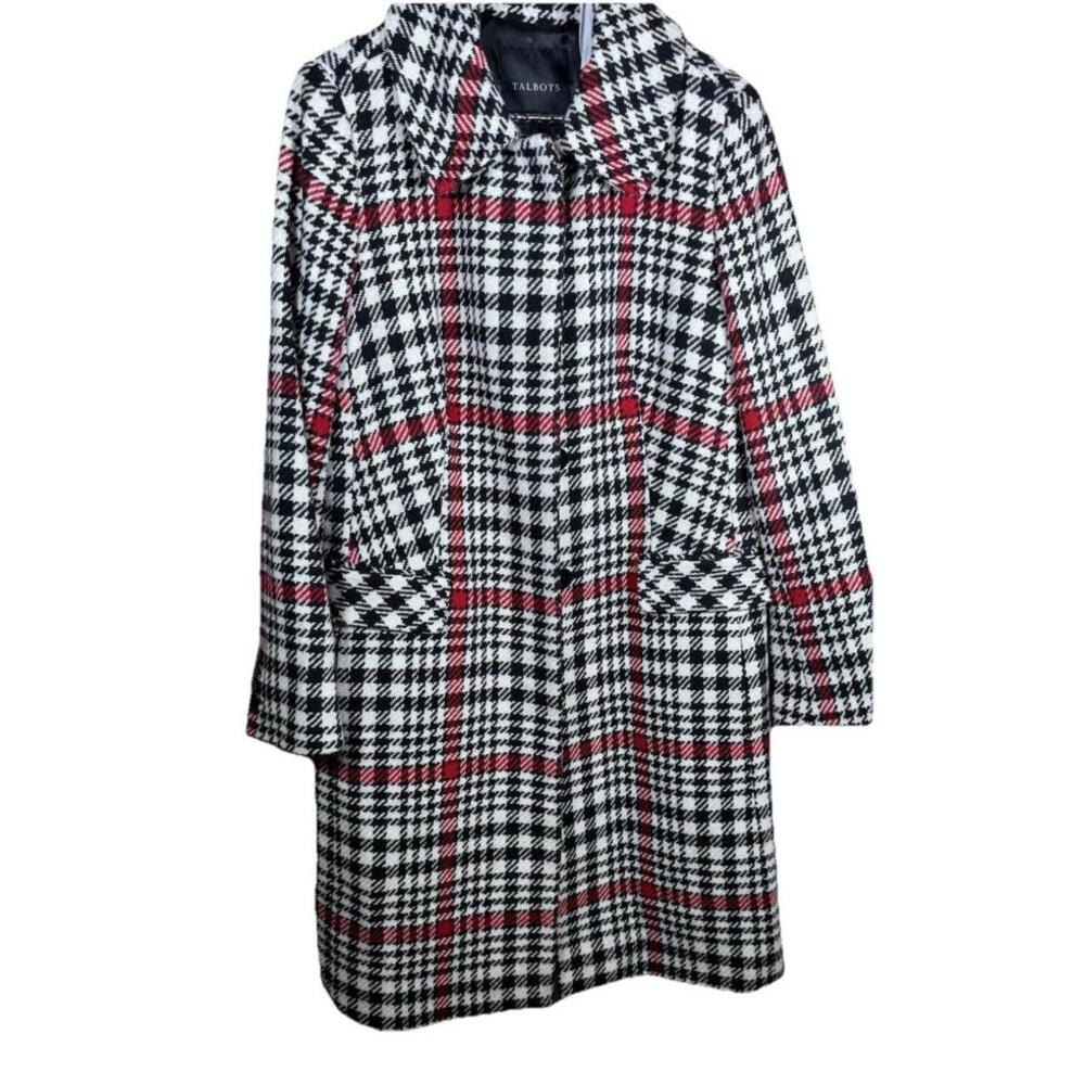 Talbots Women’s Plaid Wool Coat Sz 10 Classic Preppy Office Tweed